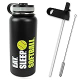 Urbanifi Water Bottle Softball Tumbler 32 oz Gift