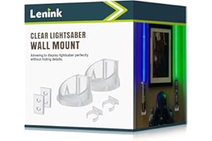 Lenink 2 Pack Clear Lightsaber Wall Mount, Holder Rack Compatible with Galaxy’s Edge, Darth Revan, Vader Sabers & More