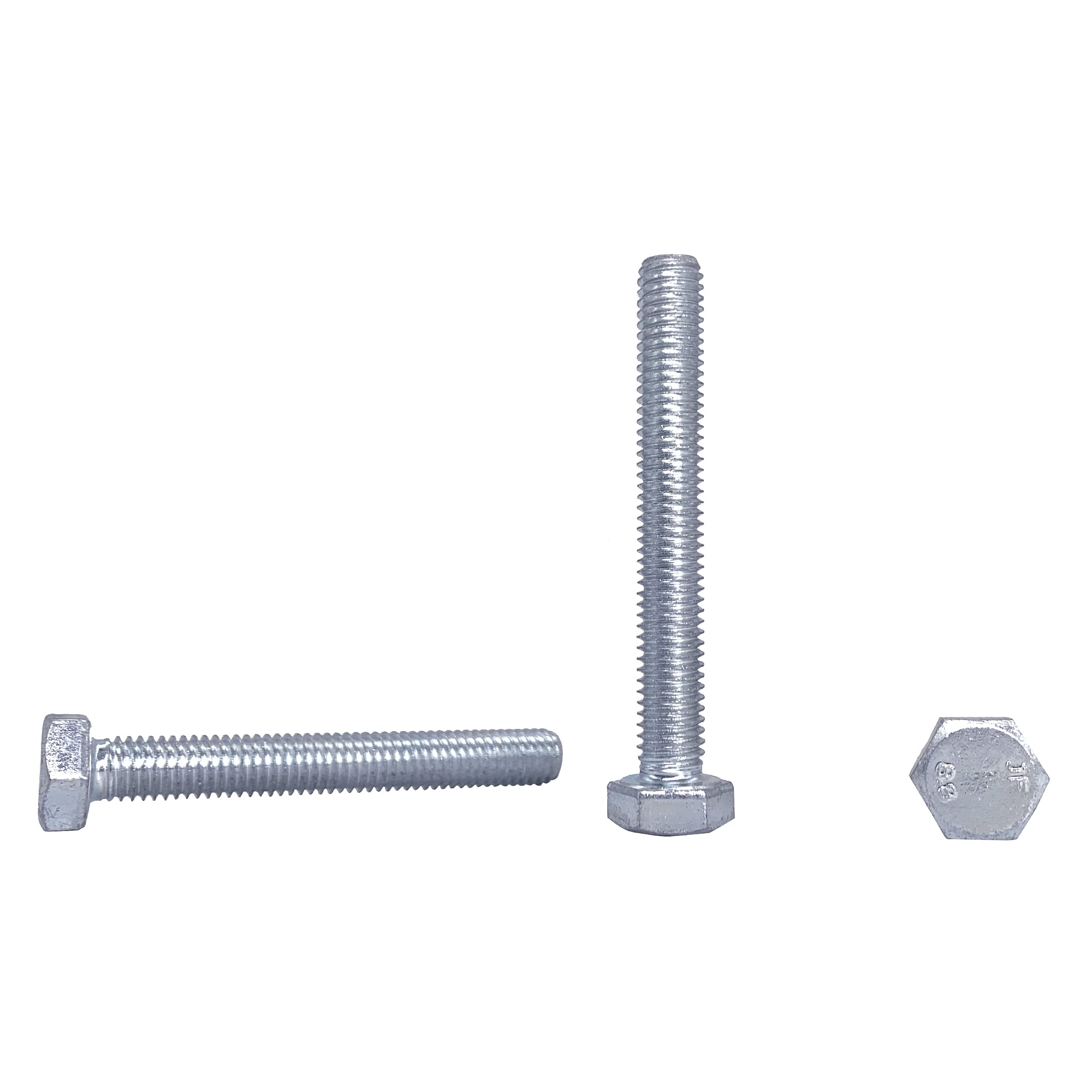 (Pack of 30 pcs) DIN 933 Zinc Plated Steel Hexagon Bolts M8 x 60 mm 8.8 Grade, Hex Screws, Fully Threaded, Hex Head, Tap Bolt (30, M8 x 60 mm)