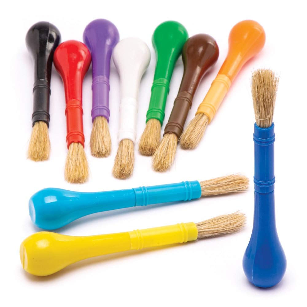 Baker Ross AW592 Easy-Grip Paint Brushes (Pack of 10), Assorted,L