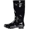 NORTY Women's Hurricane Rain Boots Knee High Calf Length - Glossy Matte Waterproof Rubber Tall Shoes