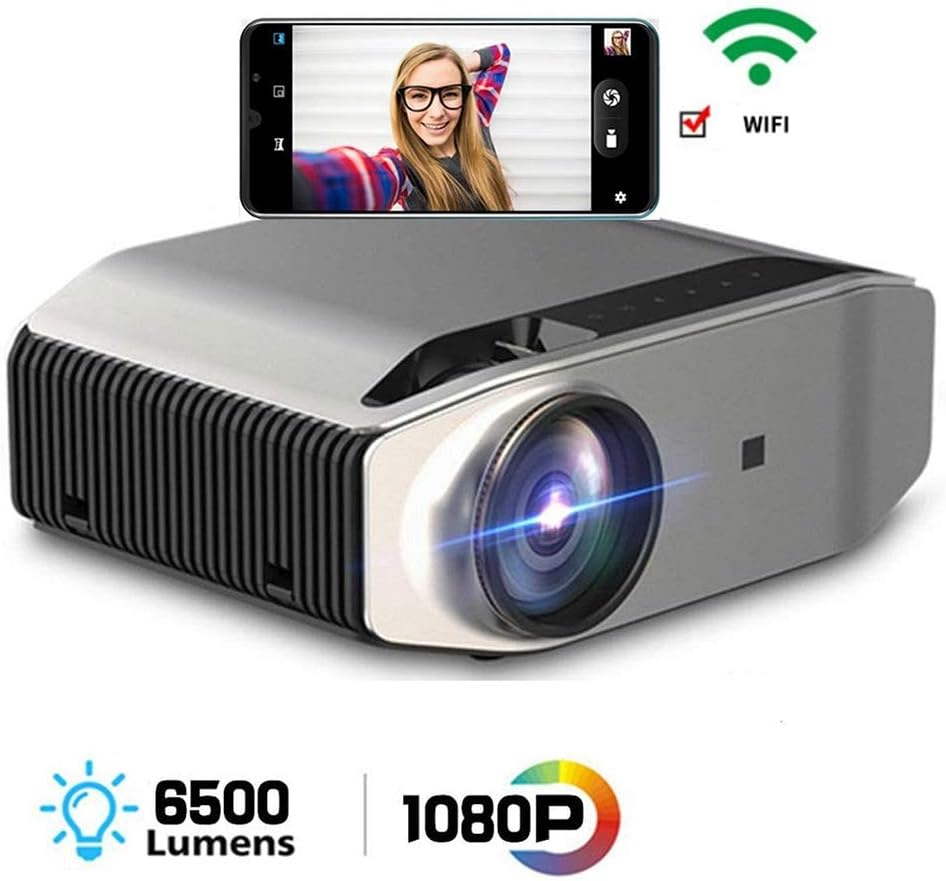 YMJJ 1080P Projector 6500 Lux 300" Full HD LCD Video Projector, Home & Business & Outdoor Projector, Compatible with Iphone, Android, PC, PS4, TV Stick, HDMI, VGA, USB, Etc