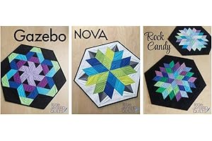 Little Jaybird Quilts Jaybird Quilts Table Topper Pattern Bundle - Gazebo, Nova, Rock Candy Quilting Patterns for Adults, Multicolored, Modern, All Seasons