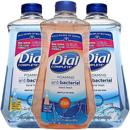 Dial Foaming Soap Refill Complete Anti-bacteria Spring Water 40 Oz bundle With Original Hand Wash, 32 Oz (Pack of 3)
