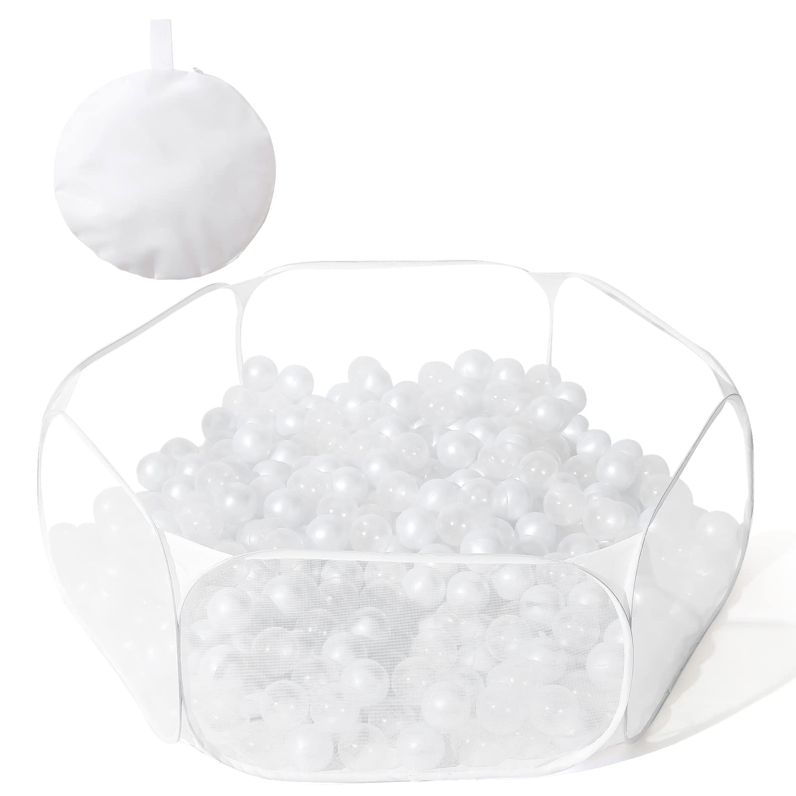 Photo 1 of Kids Ball Pit Large Pop Up Children Ball Play Tent for Toddlers Girls Boys for Indoor Outdoor Baby Playpen with Carry Tote, Balls Not Included (White)…