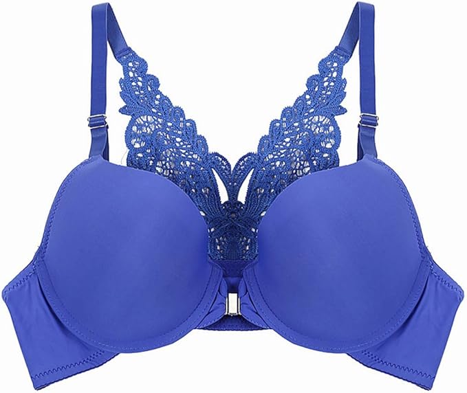 brasier de encaje sexy para mujer, cierre frontal, brassiere push up