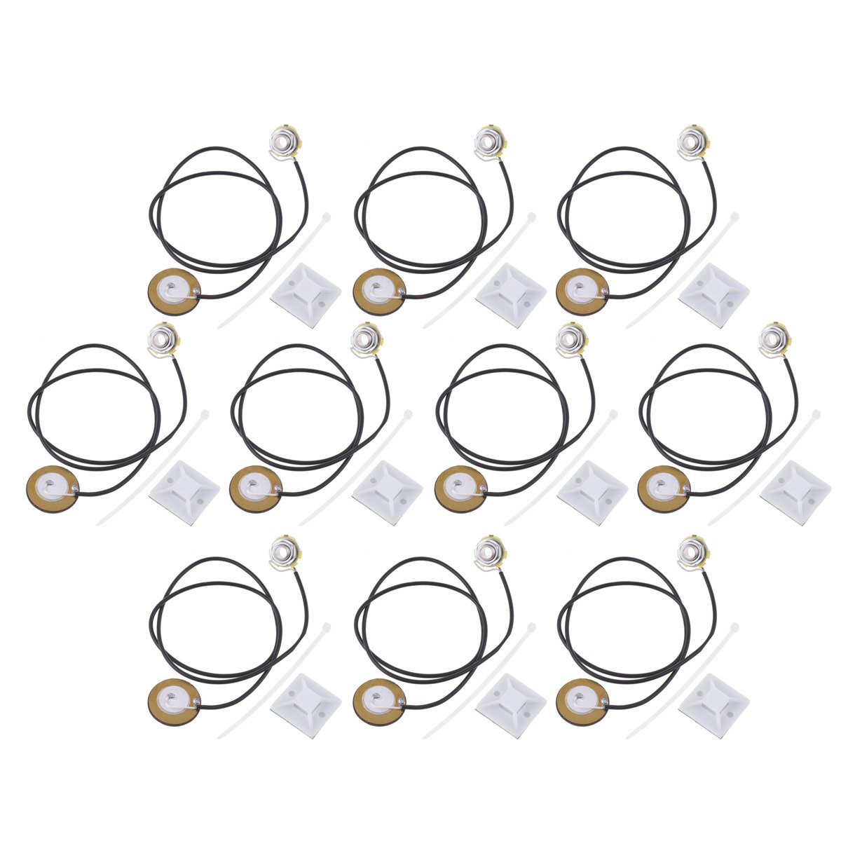 Piezo Pickup Transducer for Acoustic Guitar Acoustic Guitar Violin Ukulele Mandolin Cigar Box Parts Replacement 10 Pieces