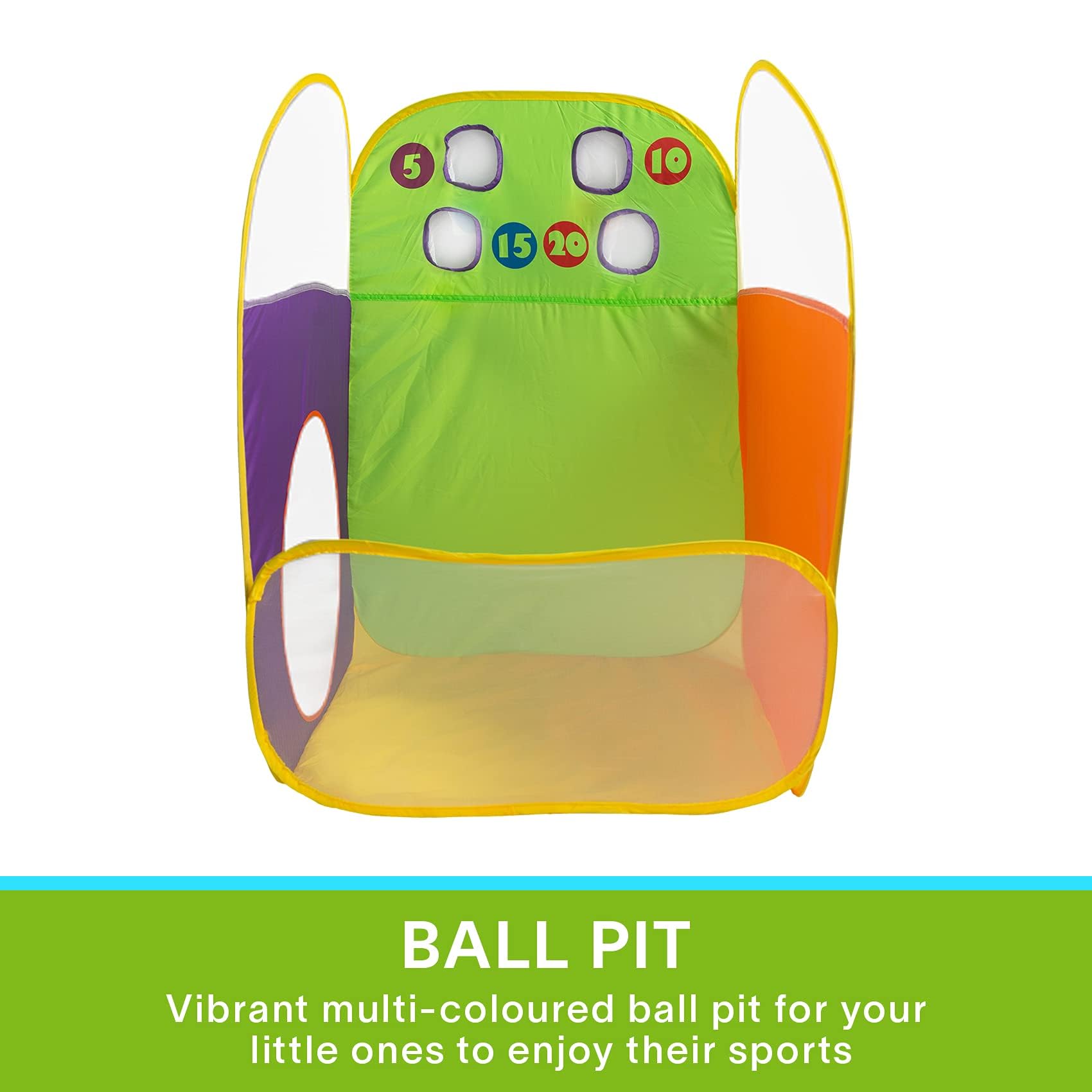 Kids Play Tent 3-in-1 Game Zone Ball Pit Play Tunnel Outdoor Indoor Play House Pop Up for Boys Girls Toddlers, Including 4 Balls