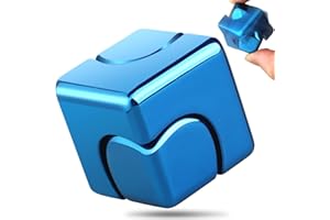 Dilabnba Infinity Cube Fidget Spinner Toy for Kid Adult, Metal Fidget Block Sensory Focus Toy for Boy Girl 3-12, Finger Toy Stress Relief Easter Stuff EDC Desktop (Blue)