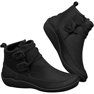 BCVBBMQ Women's Vintage Casual Short Ankle Boots,Fall Ankle Boots for Women No Heel 2026 Arch Support Flat Lace Up Side Zippe