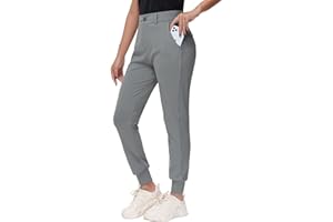 MIVEI Women's Stretch Golf Joggers Pants - Tapered Athletic Casual Work Dress Travel Sweatpants with Zipper Pockets UP50