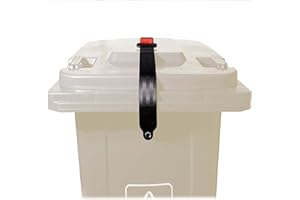 Hixniky Semi-Automatic Trash Can Locks for Animals,Bear Proof Trash Can Lid Lock,Garbage Cans Lock,Universal Garbage Can Lid Lock for Squirrel,Garbage Can Locks for Various Bins(1Pcs)