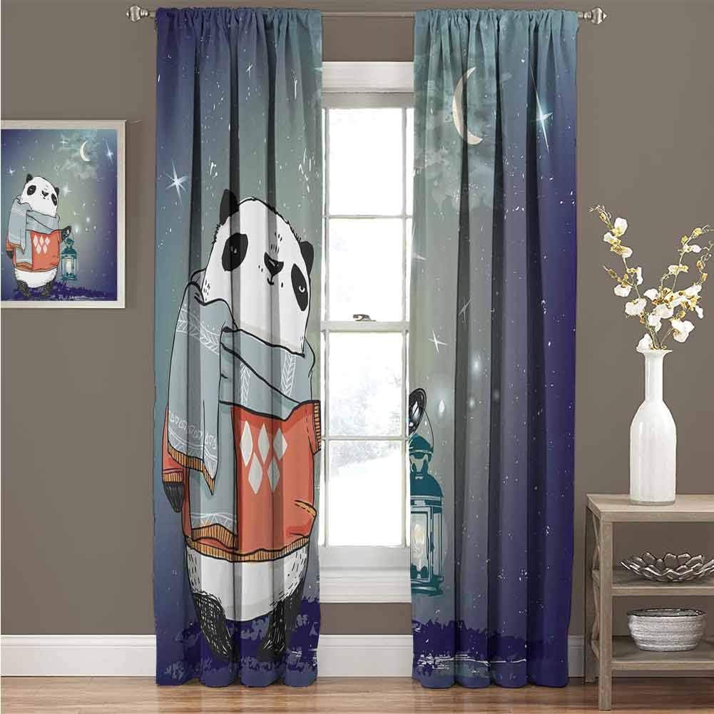 Amazon Com Kids Premium Blackout Curtains Panda Bear With A Scarf