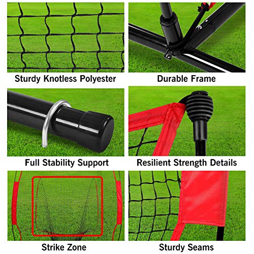 image for GARTIO 7'×7' Baseball Softball Practice Net, Hitting & Pitching Batt