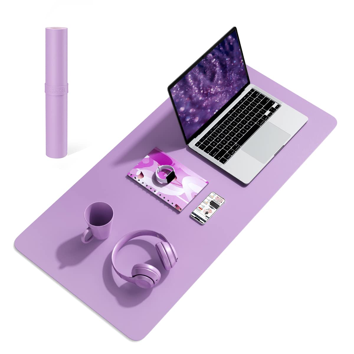 Photo 1 of YSAGi Non-Slip Leather Desk Pad, Waterproof Laptop Computer Desk Keyboard Mat, Table Protector Blotter Mat, Large Mouse Pad for Office/Work/Home/Decor(Purple, 31.5" x 15.7")