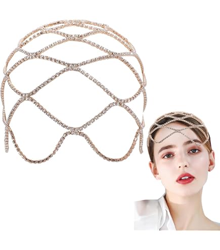 GORGECRAFT 1920s Crystal Headpiece Flower Rhinestone Head Chain Silver Roaring 20s Great Gatsby Accesorios para el Cabello Cadena para el Cabello Cosplay Halloween Party (con 2pz GORGECRAFT 1920s Crystal Headpiece Flower Rhinestone Head Chain Silver Roaring 20s Great Gatsby Accesorios para el Cabello Cadena para el Cabello Cosplay Halloween Party (con 2pz
