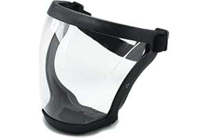 BEAHING Face Shield 2Pcs Ergonomic Breathable Face Shield Mask UV400 Anti-Fog Full Heat-Insulated with 20 Filter Pad Black