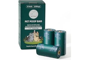 ATIFBOP Dog Poop Bags Rolls, Extra Thick and Leak-proof Poop Bags for Dogs, 8 Refill Rolls, Scented Waste Bag for Dog and Cat, Made form 65% Recycled Plastics
