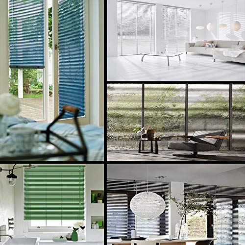 PASSENGER PIGEON Horizontal Window Blinds, Premium Blackout Light Filter Aluminum Blinds Custom-Made Water Rust Proof Fire Resistant Mini Blinds, 1 Inch Slats, 34" W x 36" L, White Blind - Thumbnail 3