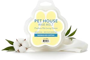 One Fur All Natural Soy Pet Odor Eliminating Wax Melts - Long Lasting, Non-Toxic, Made in USA (Sunwashed Cotton) - Pack of 2