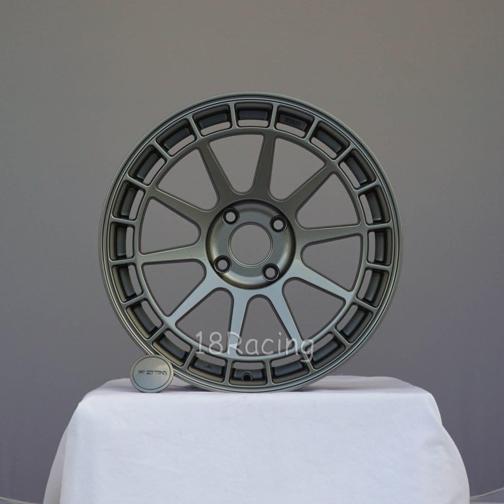 NEW STYLE 4 PCS ROTA RECCE 17X7.5 BOLT: 4X108 OFFSET:40 STEEL GREY WITH PERFECT HUB :63.35 MM ONLY 16.7 LBS