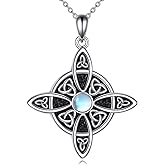 YAFEINI Celtic Knot Necklace Sterling Silver Witches Knot Pendant Necklace Irish Jewelry Gifts For Women