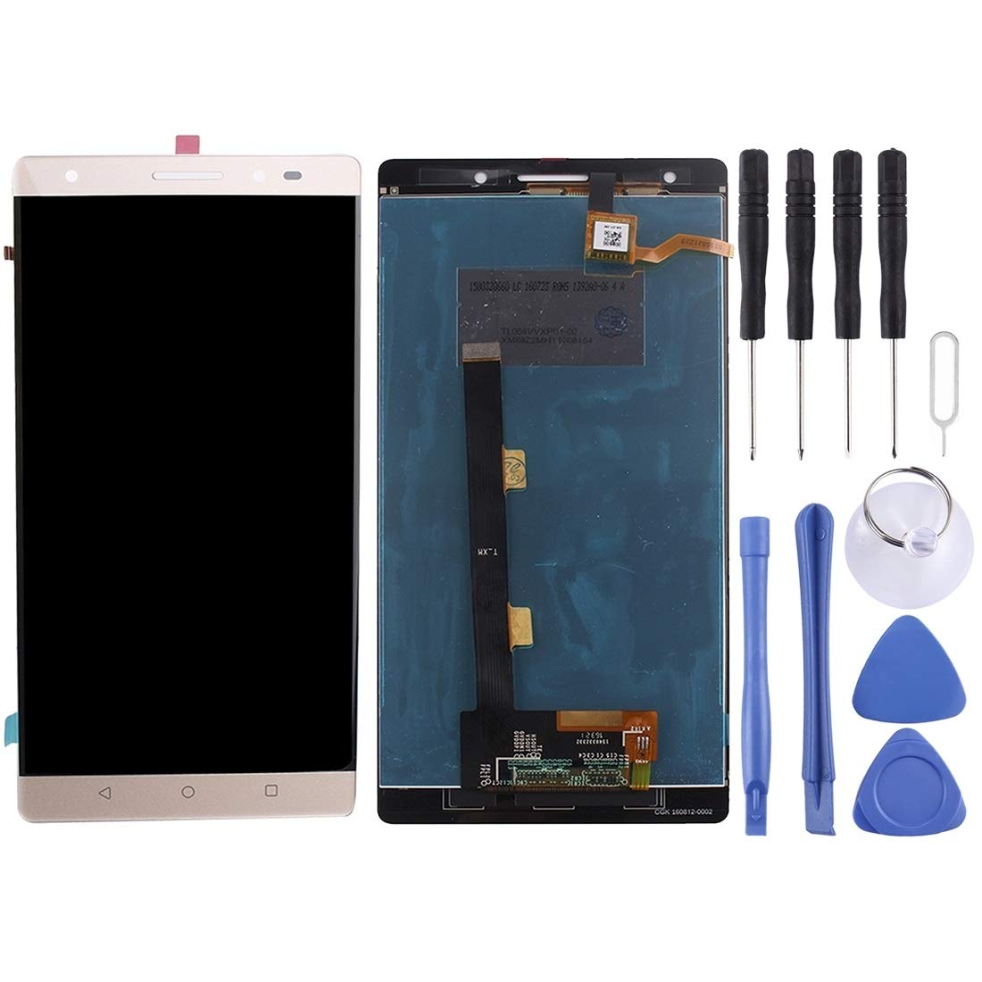 DATFGEWBGHJD 2020 Smartphone LCD Screen LCD Screen and Digitizer Full Assembly for Lenovo Phab 2 Plus(Black) (Color : Gold)