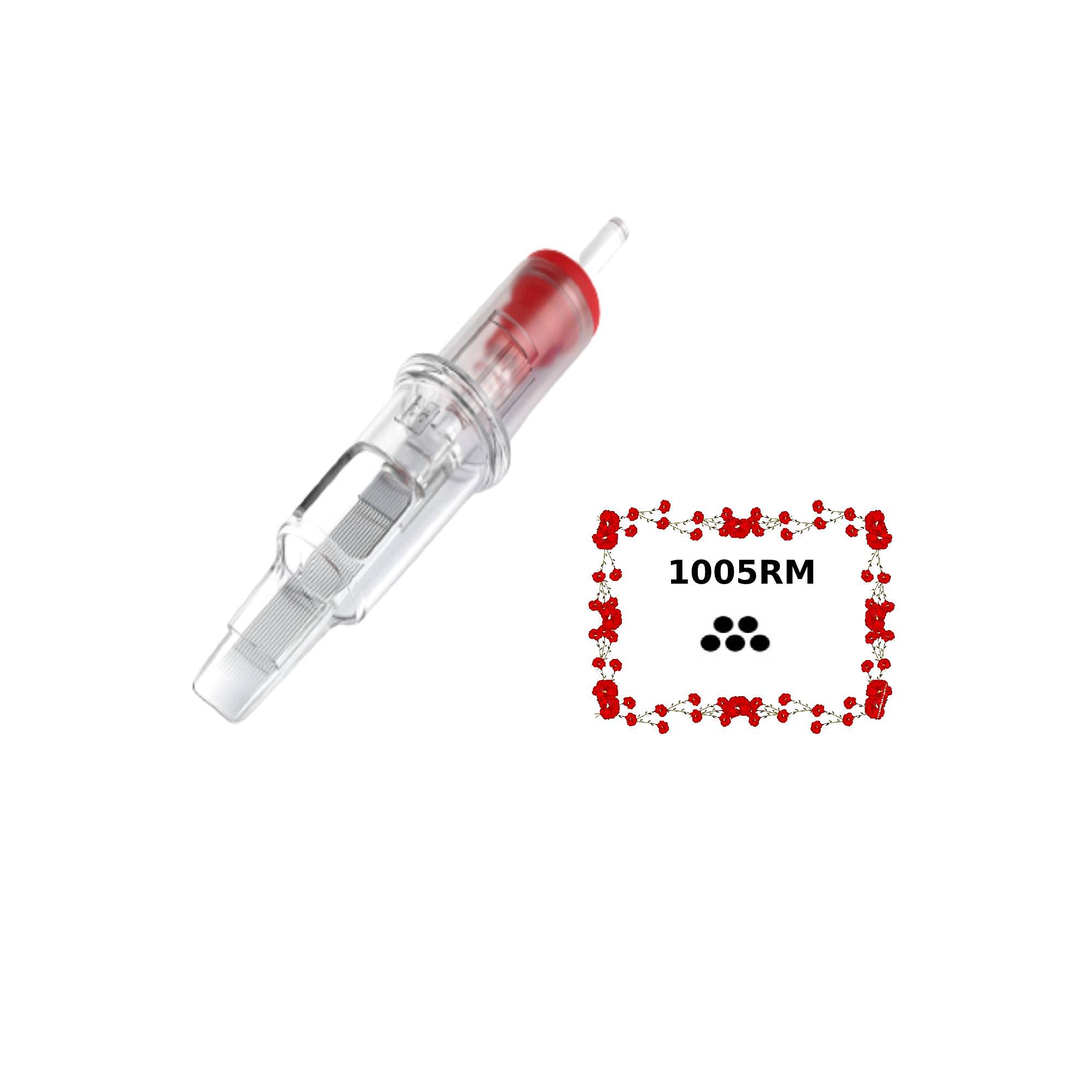 Pack 20pcs Disposable Sterile Tattoo Cartridge Needles Rotary Pen Round Liner Shader Semi-Permanent Eyebrow Lip Makeup Suitable Dragonhawk MAST Cheyenne 0,30mm Diameter Taper 5mm (EX-1005RM)