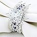 Newshe Jewellery Cubic Zirconia Engagements Rings 925 Sterling Silver Wedding Bands for Women 3PCS Bridal Rings Sets Princess Promise Rings for her Size 4-13