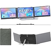 Triple Laptop Screen Extender 0.17" Ultra-Thin, 14" 1080P FHD Portable Monitor for Laptops 13-17.3", Laptop Monitor Extender 2.2 LB Lightest, USB-C HDMI Plug-Play for Mac Windows PS Switch Work Travel