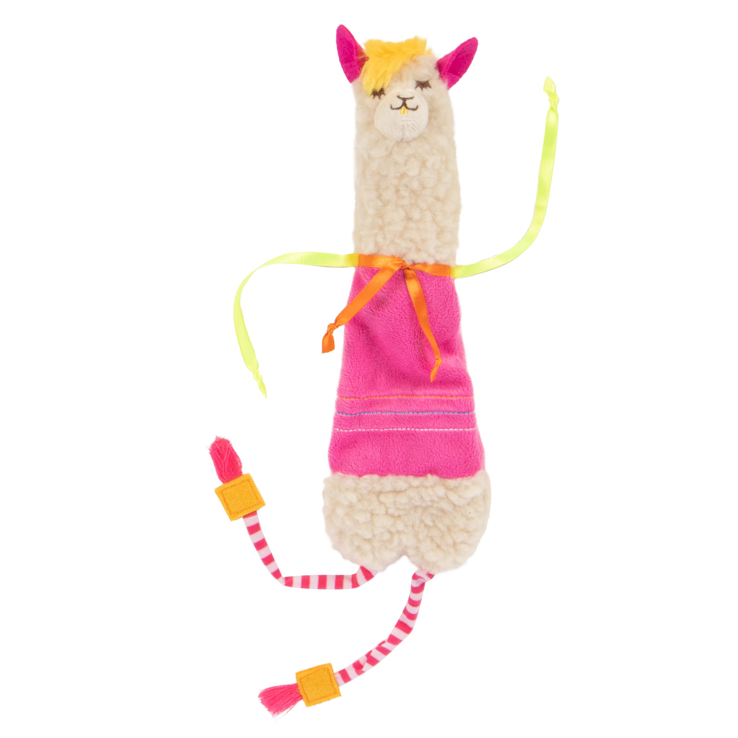 SmartyKat Leggy Llama Kicker Plush Catnip Cat Toy - White/Pink, One Size