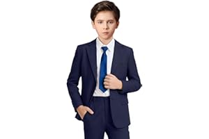 Boihedy Boys Formal Suit Set 4 Pieces Kids Tuxedo Ring Bearer Outfit