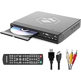 Compact DVD Player with Included HDMI | Multi Region Disc Playback | 1080 HD Upscaling | HDMI, RCA, &amp; AV Connectivity | USB, MP3, &amp; CD Playback | Easy Use Remote Control Included | OAKCASTLE DVD100