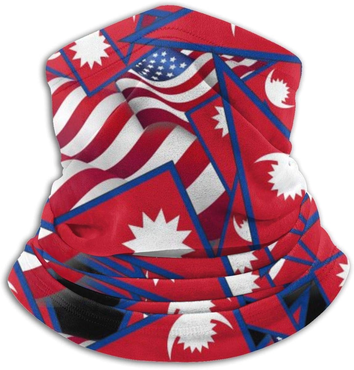 KDU Fashion Scarf Headband,Nepal Flag With America Flag Neck Band,Quick