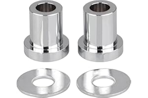 Cyreedom Billet Aluminum Handlebar Riser Bushings for Harley Softail, Touring, Road Glide, Street Glide, Electra Glide, Road King, Tri Glide, 2pc Bushings, 2pc Washers (Chrome)