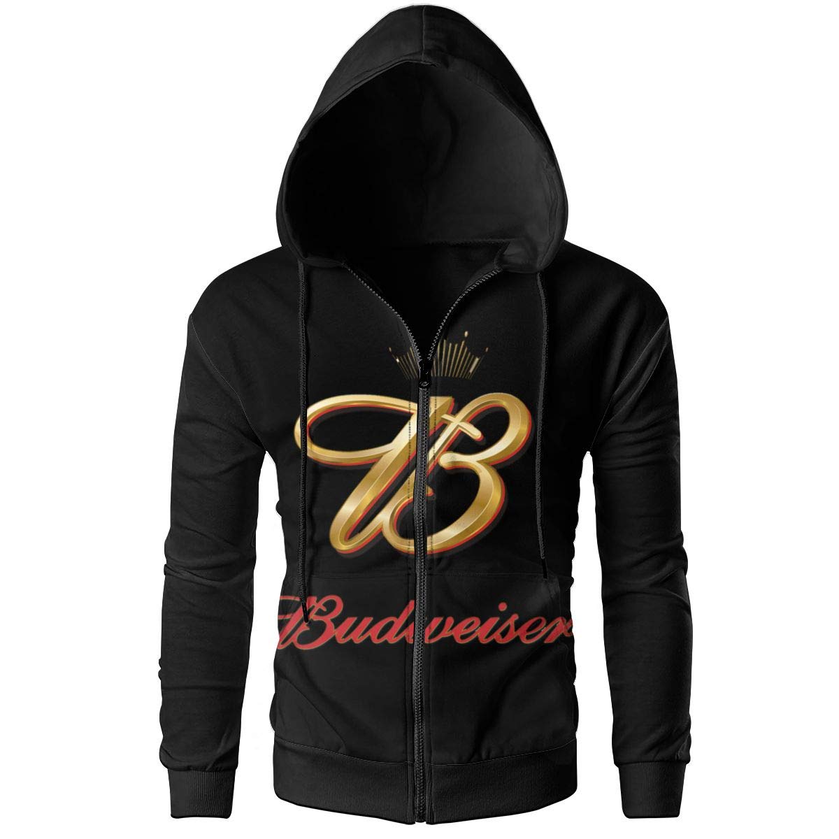Men's Hoodies Budweiser Beer Pullover Sweatshirts Hooded Black Jackets