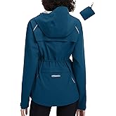baleaf Women's Rain Jackets Waterproof Windbreaker Packable Lightweight Cycling Running Jacket Hiking Gear Reflective Hooded