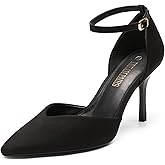 DREAM PAIRS Women’s High Heels Strappy Closed Toe Stiletto Ankle Strap Pointed Toe D'Orsay Heel Dress Wedding Party Pumps Shoes