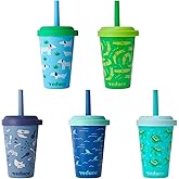 REDUCE GoGo's Kids Portable Tumbler Cups with Lids and Spill-Proof Straws - 5 Pack of Stackable 12 oz Tumblers with Twist-On Lids - Easy Storage, Dishwasher Safe - Scavenger Boy Set