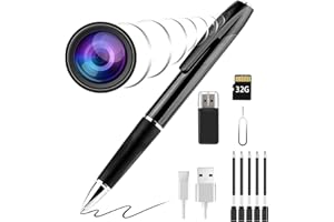 AIACMEA Covert Pen Camera with 1080p HD Video, Discreet Body Wearable Cam with 70-Min Battery & 32GB SD Card for Business, Evidence, and Home Nanny Security [2025 Upgrade]