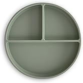 mushie Silicone Suction Plate | BPA-Free Non-Slip Design (Dried Thyme)