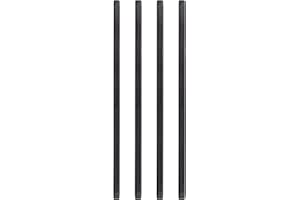 PIPE DECOR 3/4” x 30” Black Steel Plumbing Pipe, Pre Cut, Industrial Steel Grey Fits Standard 3/4 Inch Threaded Black Malleable Iron Fittings, Build Vintage DIY Furniture, 4 Pack