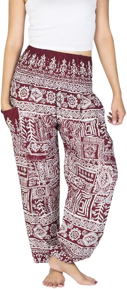 Thai Harem Trousers with Smock Waist and Bohemian Style