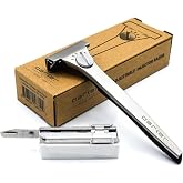 Parker Adjustable Injector Single Edge Razor &amp; 20 Blade Refills | Five Adjustable Settings Let You Customize Shave Comfort And Efficiency; Includes 20 Injector Blades For Lasting Value.