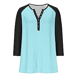 Womens 3/4 Sleeve Tops and Blouses Plus Size