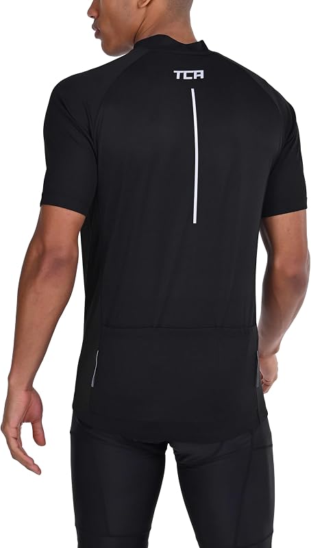 Radtrikot für Herren - Fahrradtrikot für Männer - Rennrad Trikot Herren mit Taschen - Fahrradtrikot - Fahrradbekleidung - Radsport-Bekleidung - Radtrikot Kurzarm - Schwarz, L