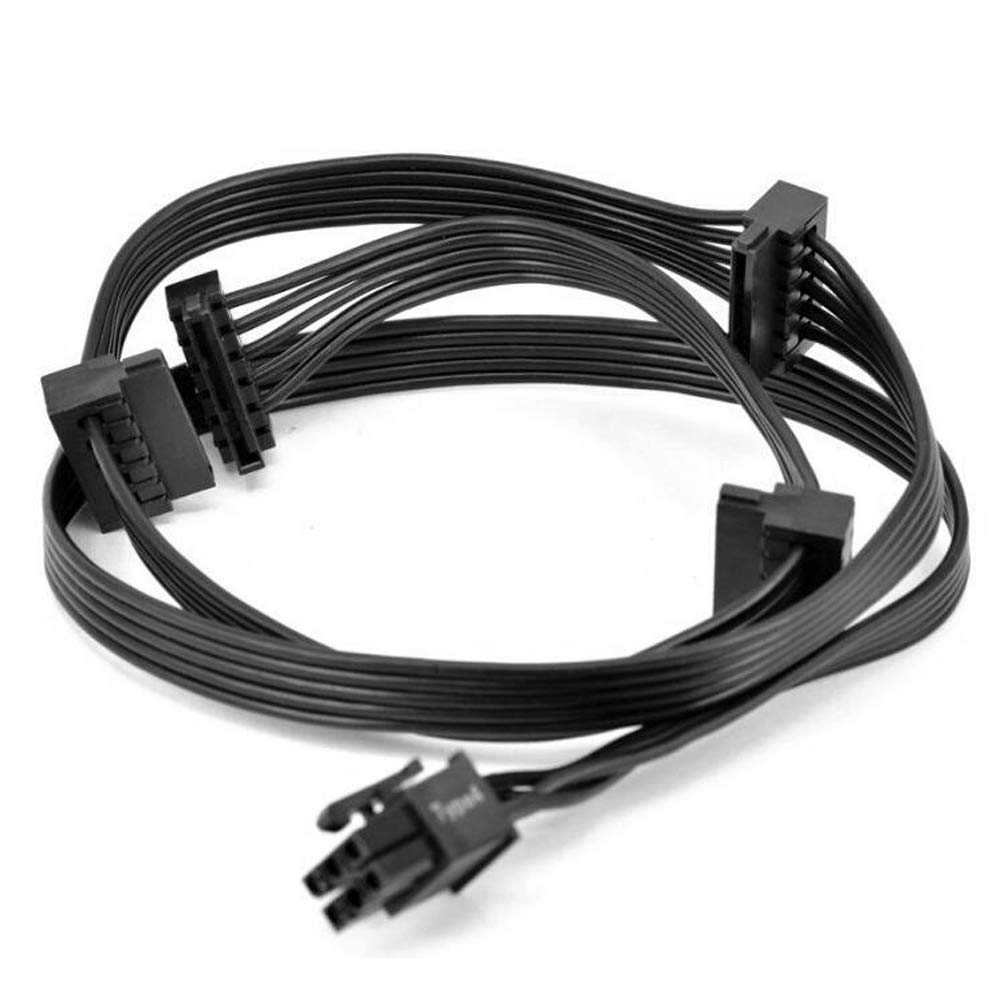 Gintai Replacement SATA Drive Cable for Corsair hx1200 RM1000X RM850X RM750X 6-Pin to 4x