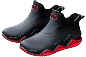 Rubber Garden Rain Boots Women’s Waterproof Slip-On Chelsea Ankle Rain Boots - with Non-Slip Soles for Women, Ideal for Work,