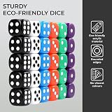 H&S 30x 16mm Dice Set 6 Colors 5 Pieces Each Color Eco Acrylic view 3