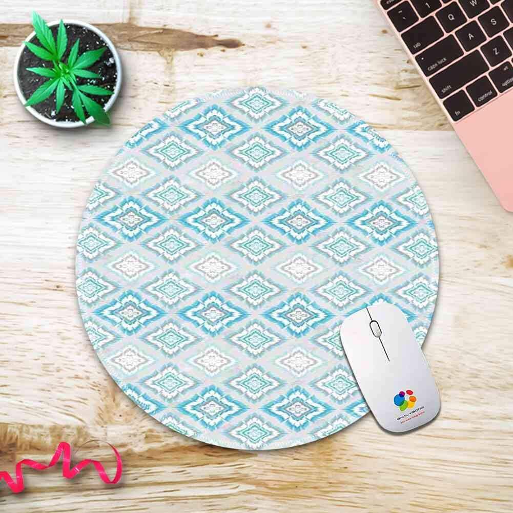 Round Mouse Pad Mousepad with Ikat, Classic Abstract